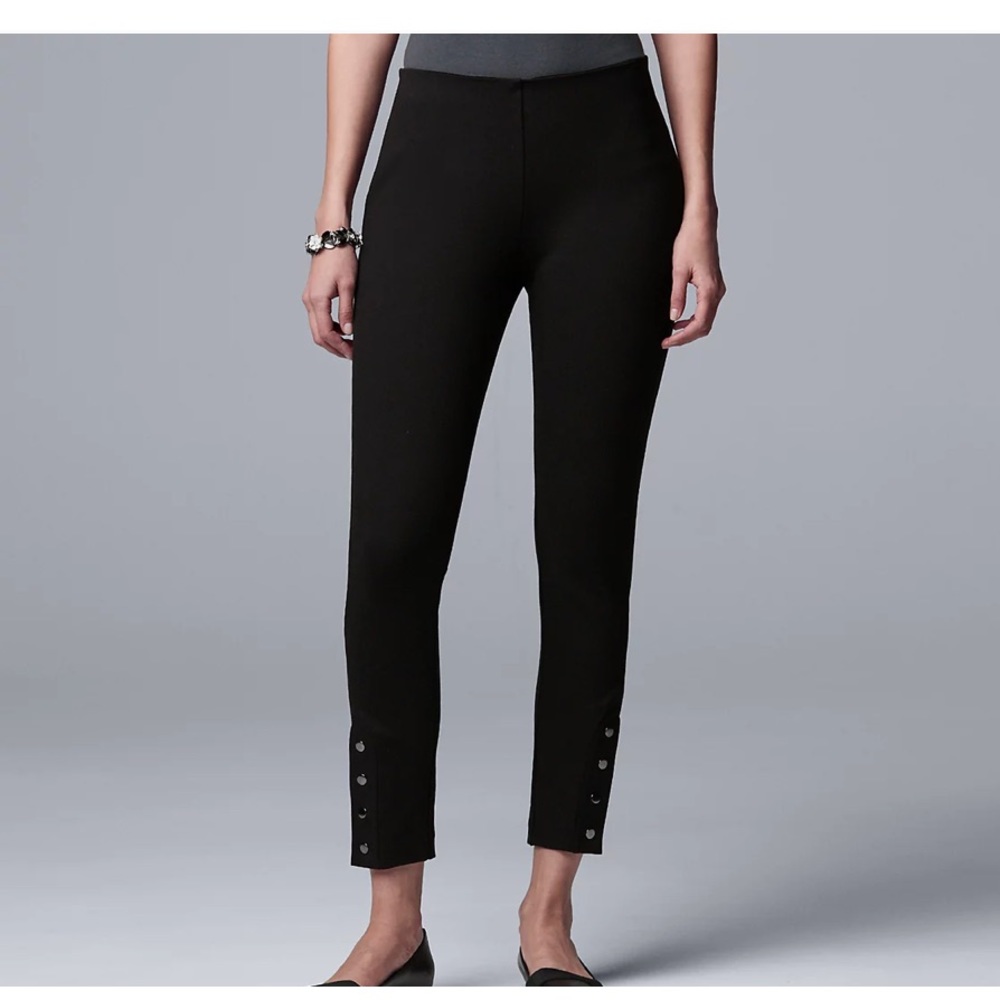 Women's Simply Vera Vera Wang Button-Hem Ponte Ankle Pants